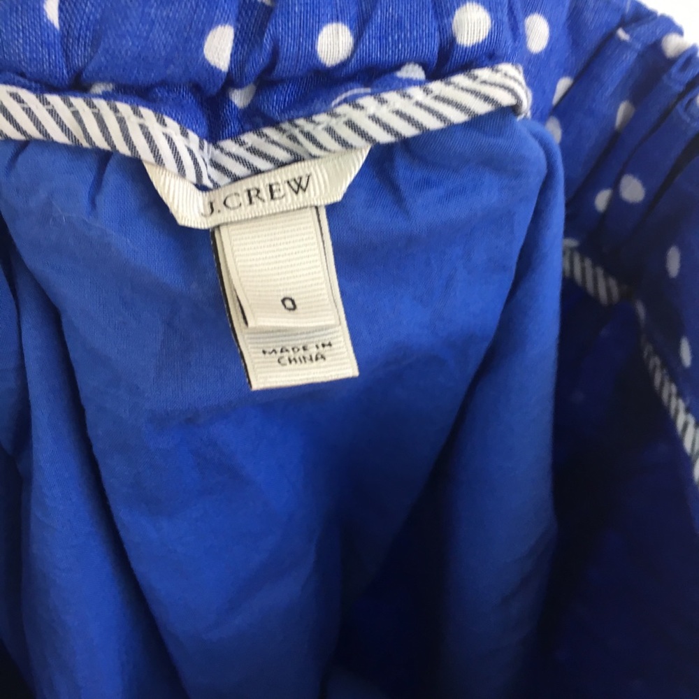 J. Crew Boardwalk Linen Skirt In Polka Dot Size 0 - Picture 6 of 7